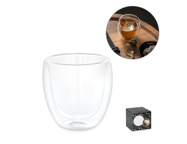 Americano. Copo Em Vidro Isotérmico 220 Ml