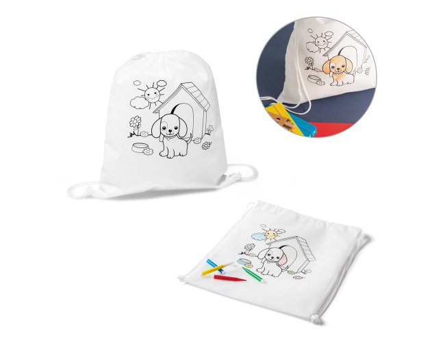 Baloo. Sacola Tipo Mochila Para Colorir
