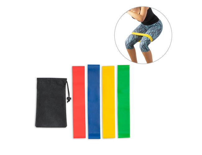 Burpee. Conjunto De 4 Bandas Elásticas Com Bolsa De Non-Woven
