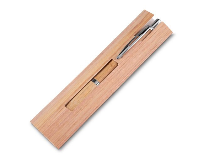 Caneta Ecológica De Bambu Com Estojo - 3957