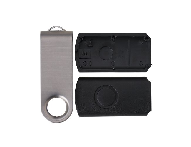 Carcaça Pen Drive Giratório Escovado