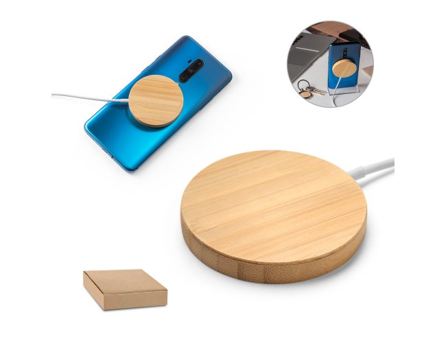Daimler. Carregador Magnético Wireless Super Rápido Em Bambu 15 W