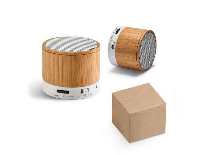 Glashow Eco. Caixa De Som Em Bambu Com Microfone