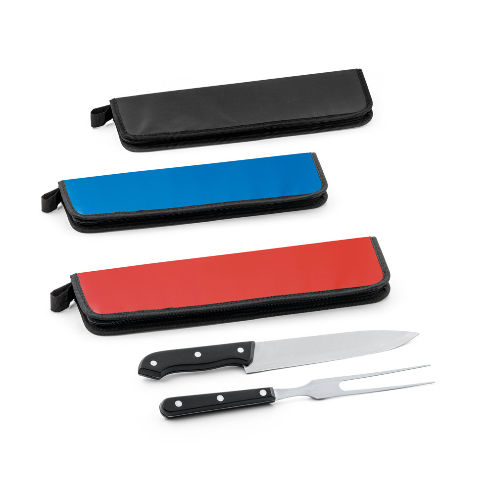 Jullemier. Kit Churrasco Em Estojo Em 210D Em 2 Utensílios Em Aço Inox E Pp