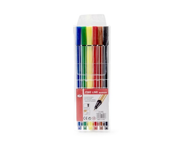 Kit Canetinhas Traço Fino 6 Cores