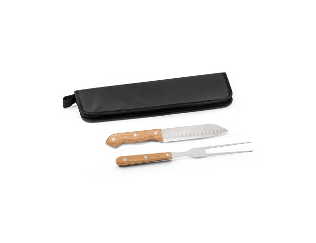 Lovage. Kit Churrasco Com Estojo Em 210D Com 2 Peças