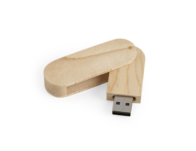 Pen Drive De Madeira Giratório 4Gb/8Gb