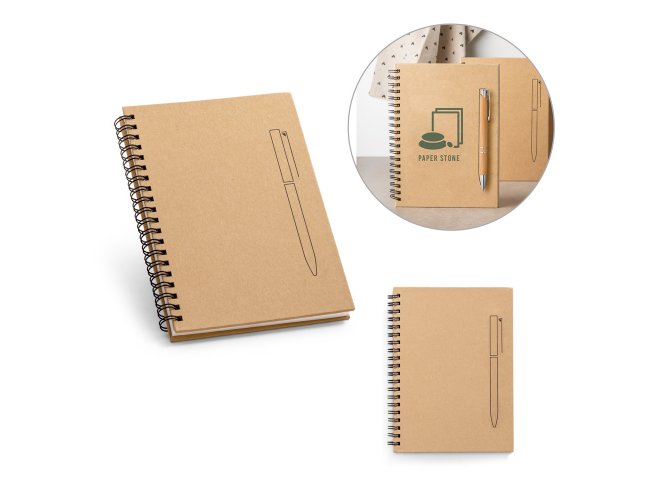 Rock. Caderno Em Papel Kraft Com Folhas Lisas Em Papel Pedra (120 G/M²)