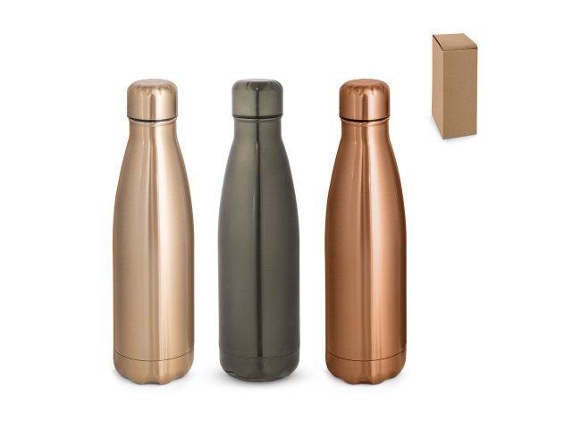 Show Metallic. Garrafa Em Aço Inox Com Acabamento Mate Metálico 510 Ml